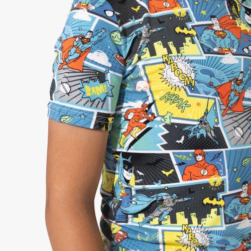 Bellabu Bear Justice League Hero Kids 2-piece Short Sleeve & Shorts Pajama Set In Justice League Hero