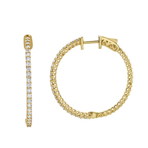 Luvmyjewelry Sepharna 14k Gold Diamond Hoop Earrings In 14k Yellow Gold