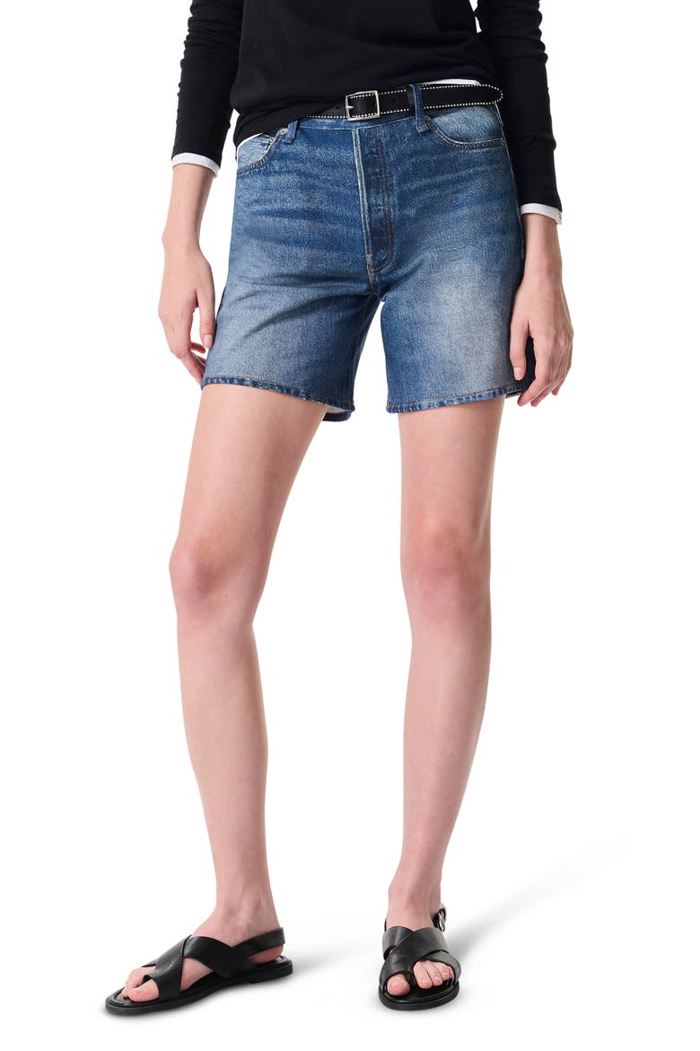 rb Miramar Kaia High Waist Cotton Terry Shorts, Main, color, COSMOS