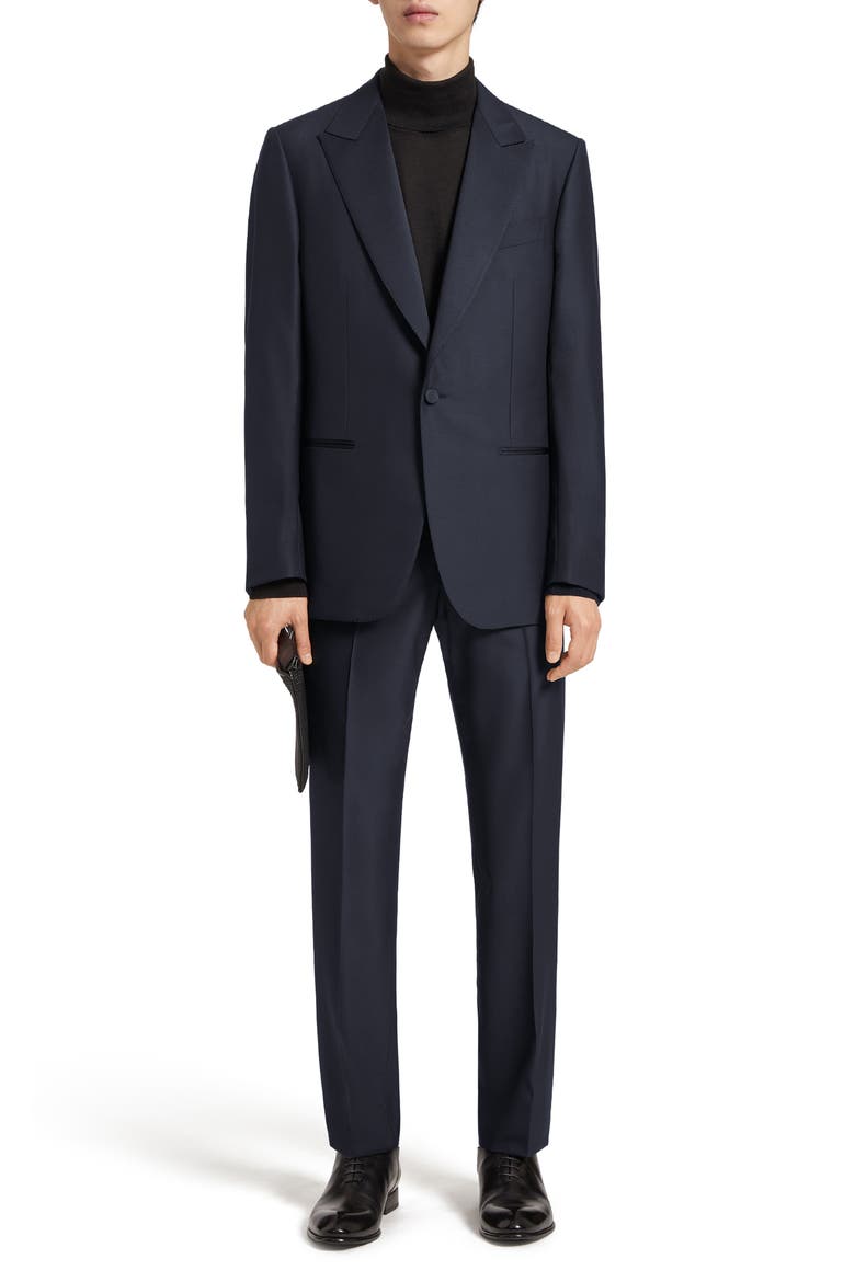 Trofeo 600 Wool & Silk Tuxedo, Main, color, NAVY