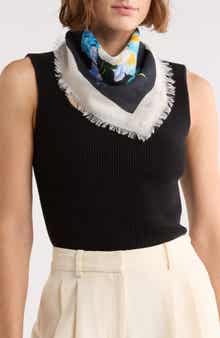 BCBGeneration Floral Cotton Square Scarf