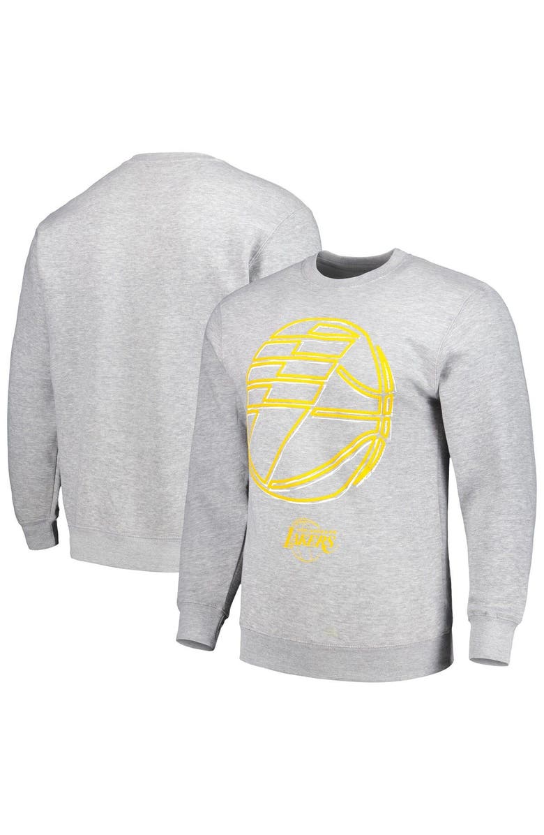 Stadium Essentials Unisex Stadium Essentials  Heather Gray Los Angeles Lakers Element Logo Pop Pullover Sweatshirt, Main, color, Heather Gray