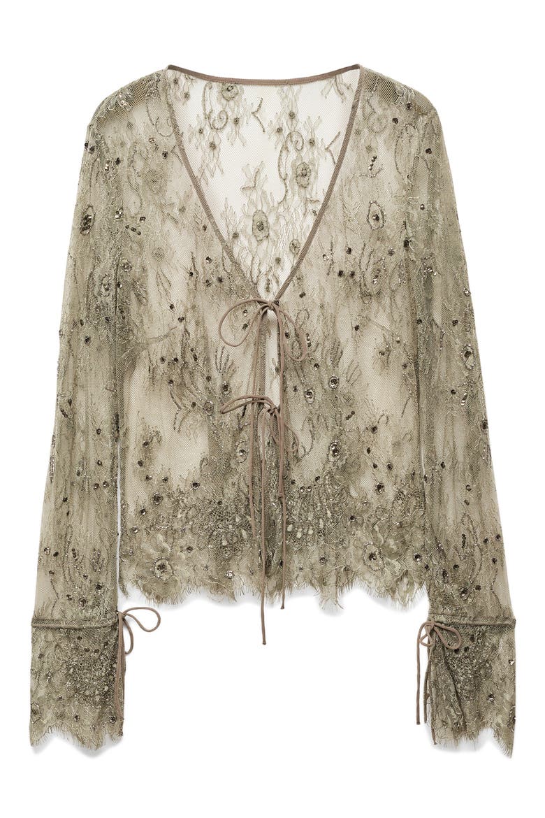 Blusa Jenner Beaded Embroidered Top, Alternate, color, GREY STONE