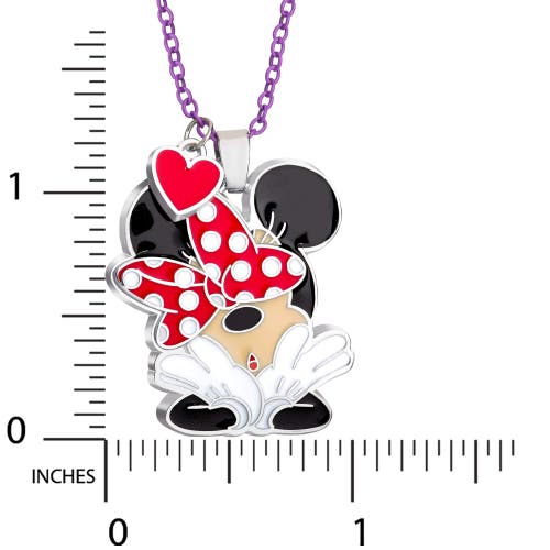 Disney Minnie Mouse And Mickey Heart Necklace In Brown