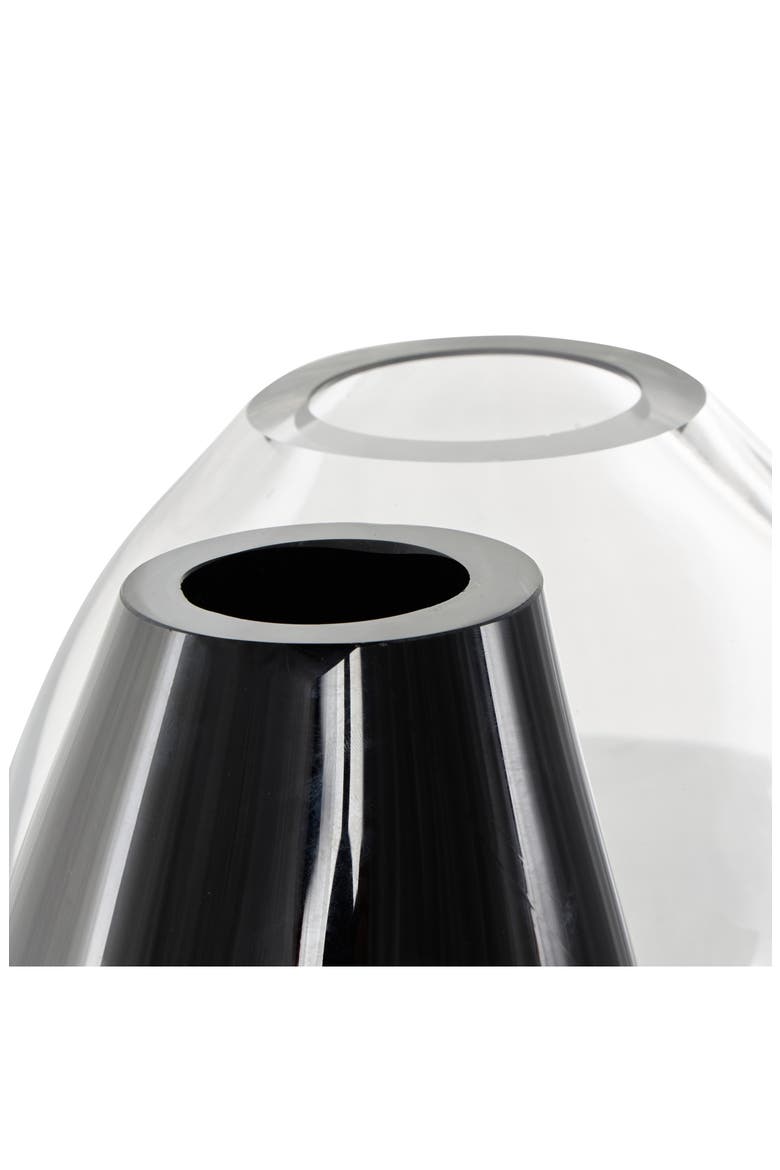 Two-Tone Recycled Glass Vase, Alternate, color, BLACK