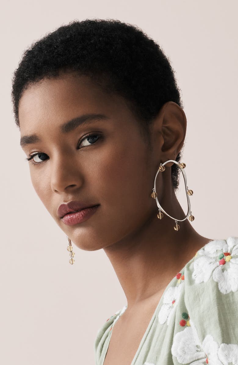 FARIS Sappho Drop Earrings, Alternate, color, Bronze / Lapis / Pearl