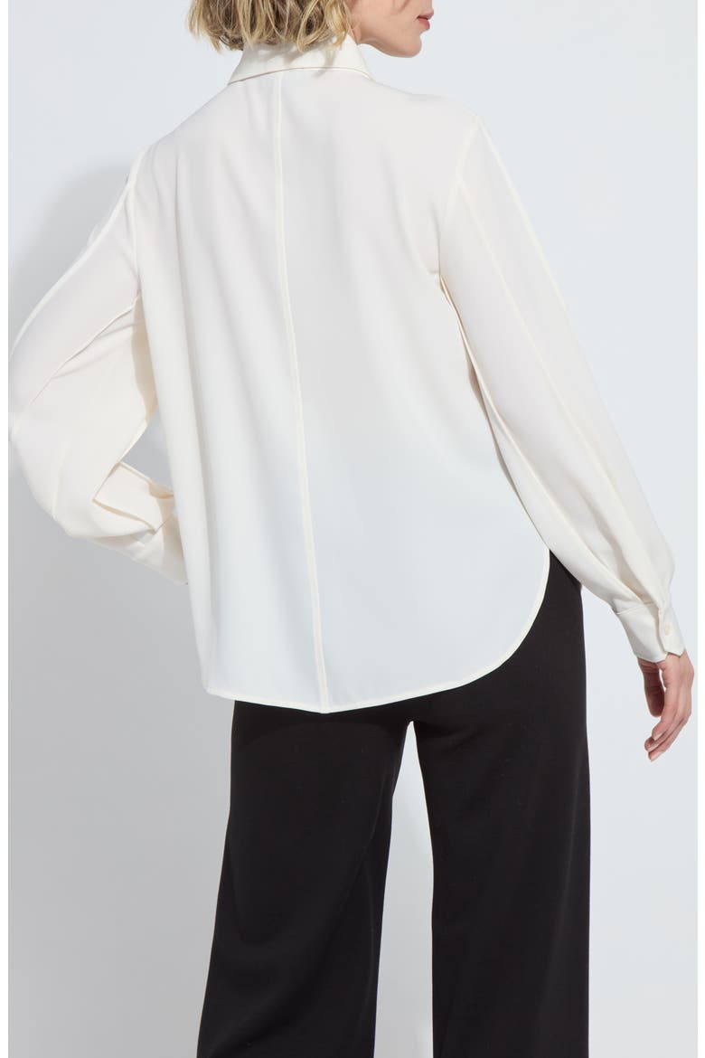 Ivette Pleated Balloon Sleeve Button-Up Shirt, Alternate, color, NATURAL PEARL