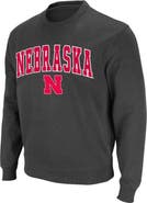 COLOSSEUM Men's Colosseum Charcoal Nebraska Huskers Arch & Logo Crew Neck Sweatshirt