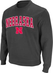 COLOSSEUM Men's Colosseum Charcoal Nebraska Huskers Arch & Logo Crew Neck Sweatshirt