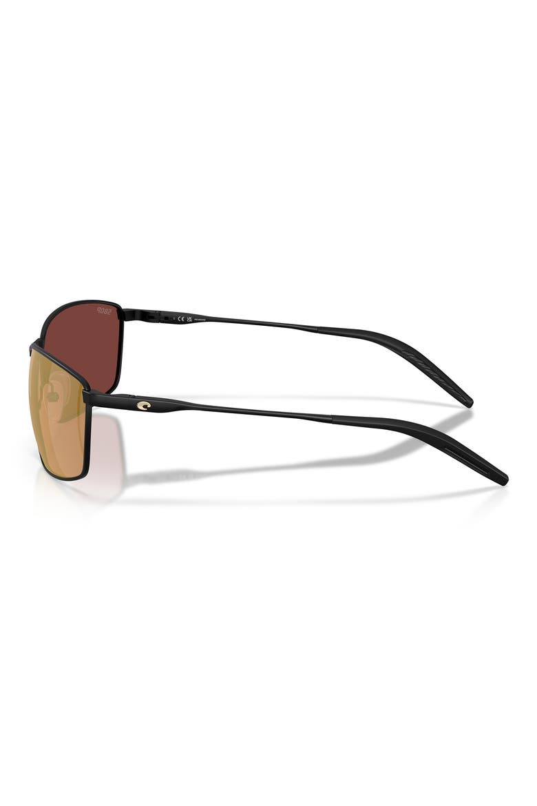 Turret 63mm Sunglasses, Alternate, color, SATIN BLACK / GOLD MIRROR