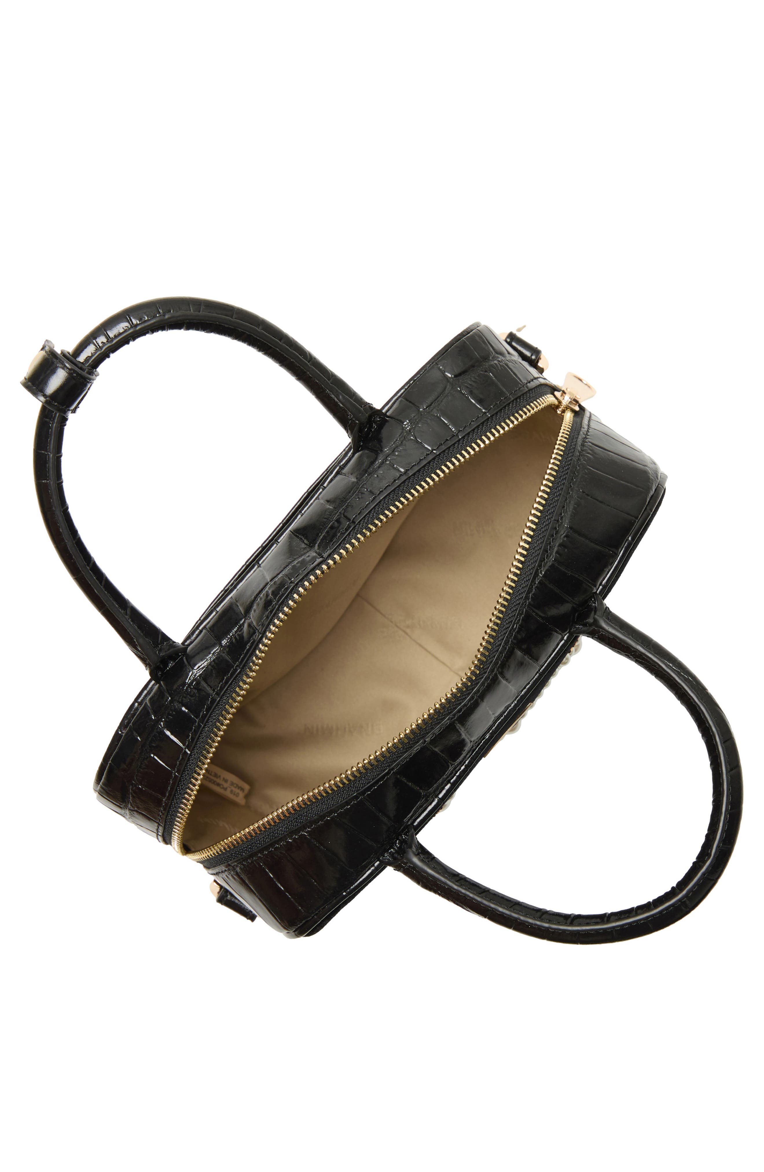 Brahmin Mara Velvet 
Croc Embossed Leather Top Handle Bag, Alternate, color, 