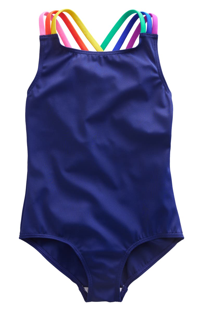 Mini Boden Kids' Crisscross One-Piece Swimsuit, Main, color, 