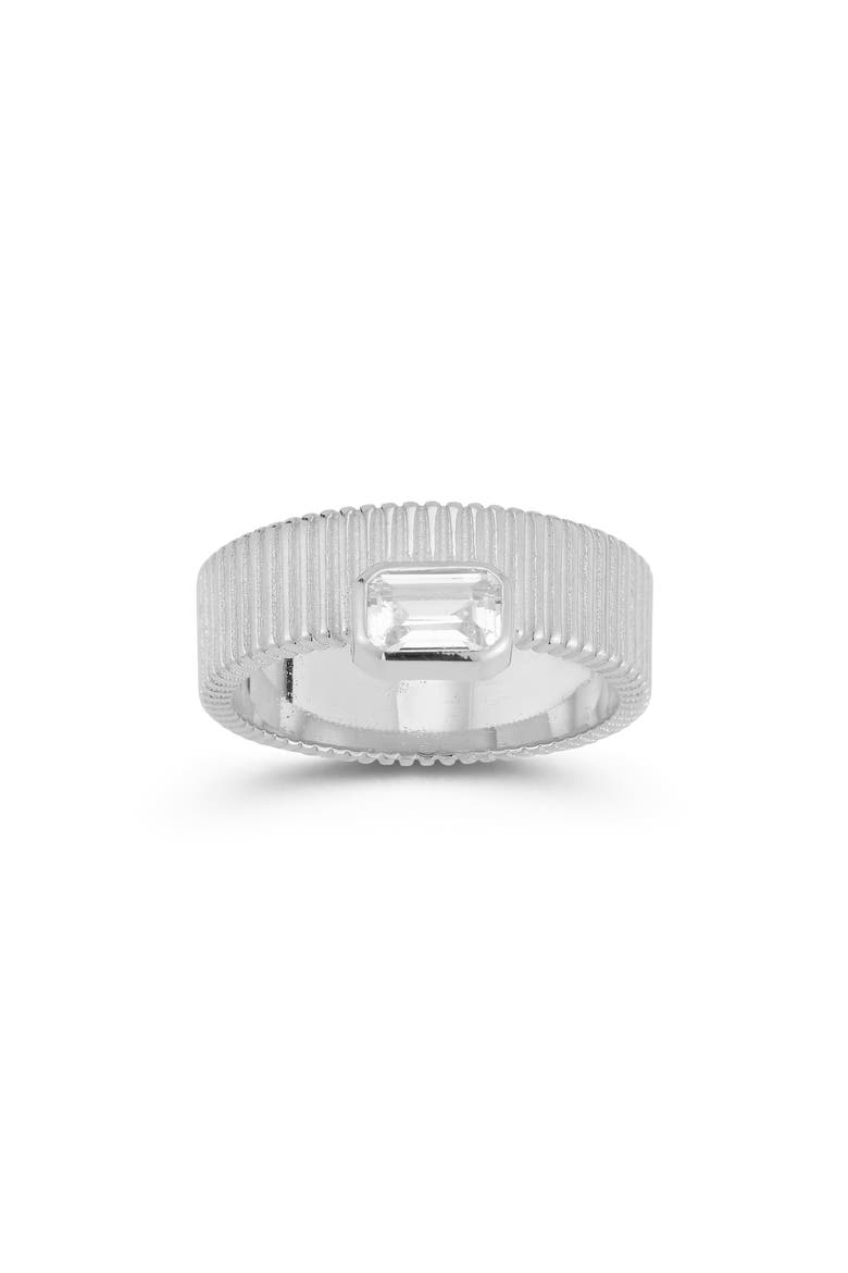 Cubic Zirconia Band Ring, Main, color, SILVER