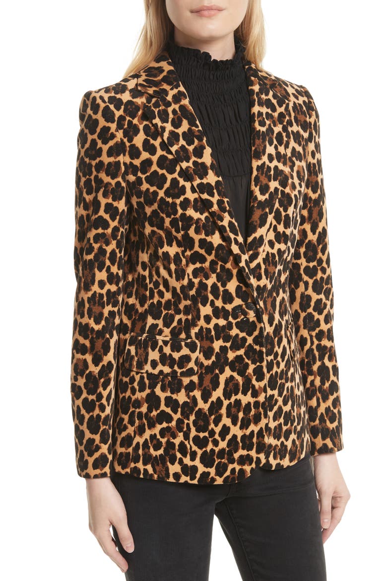 Cheetah Classic Velvet Blazer, Alternate, color, CHEETAH