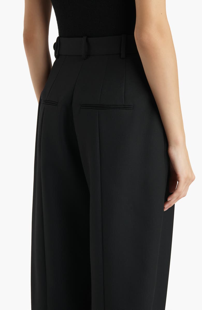 Khaite Dugan Pleated Wool Pants, Alternate, color, Black