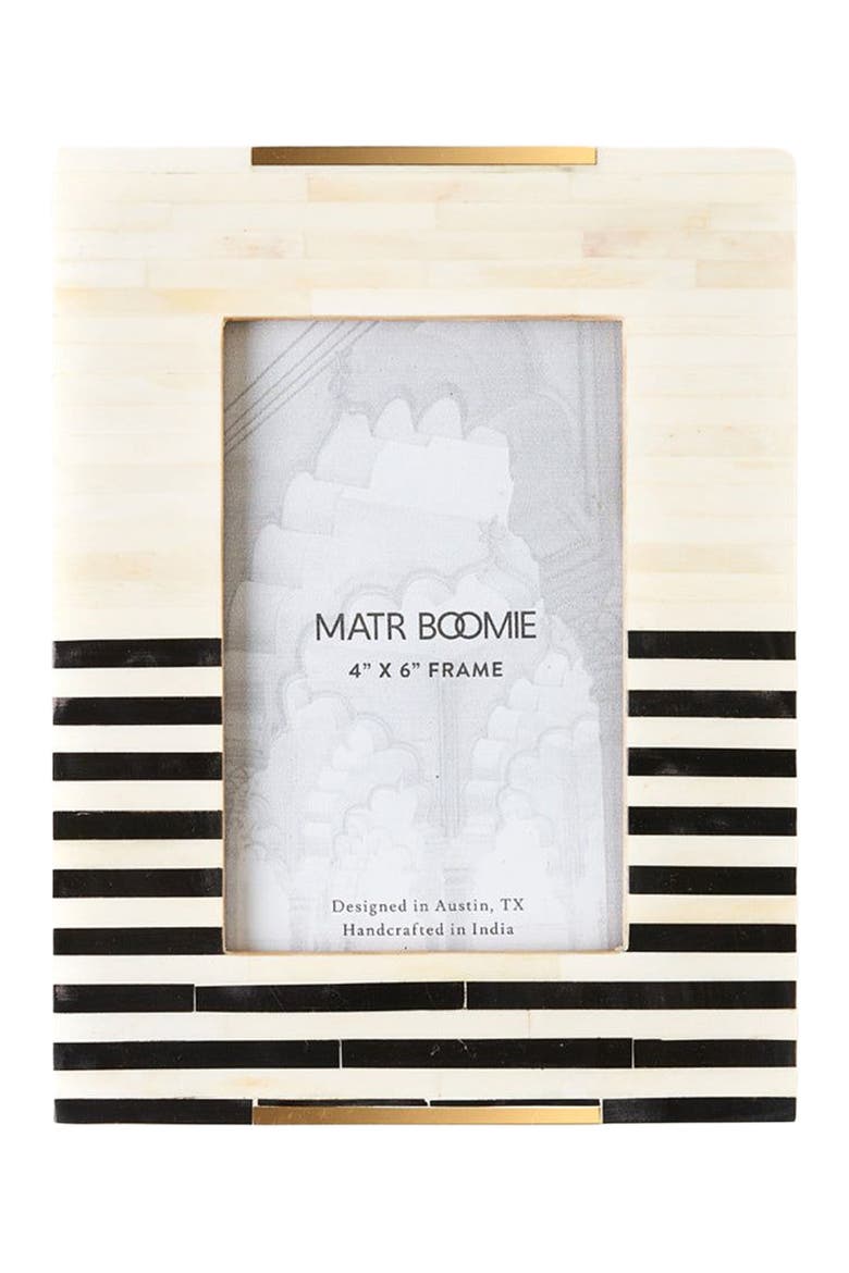 Mukhendu Stripe Black & White Picture Frame - Bone, Alternate, color, Black/White