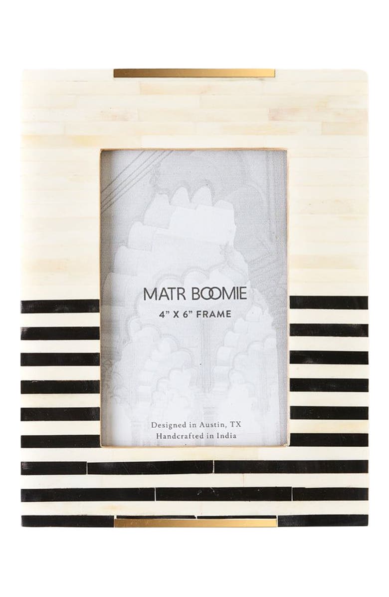 Matr Boomie Mukhendu Stripe Black & White Picture Frame - Bone, Alternate, color, Black/White
