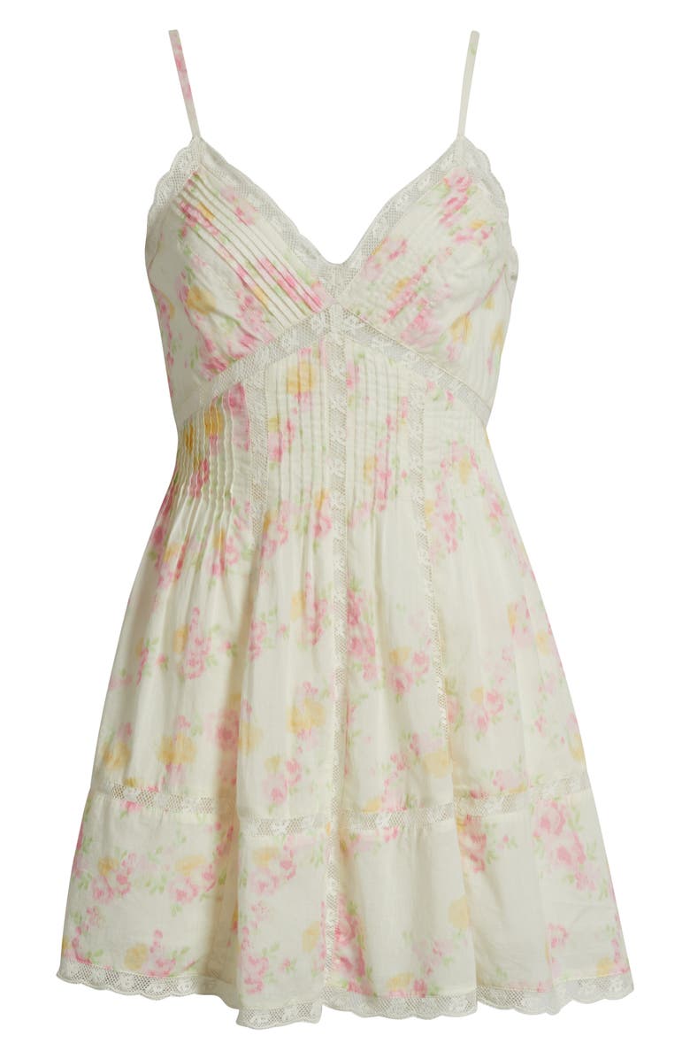 LoveShackFancy Docila Minidress, Alternate, color, White Peach