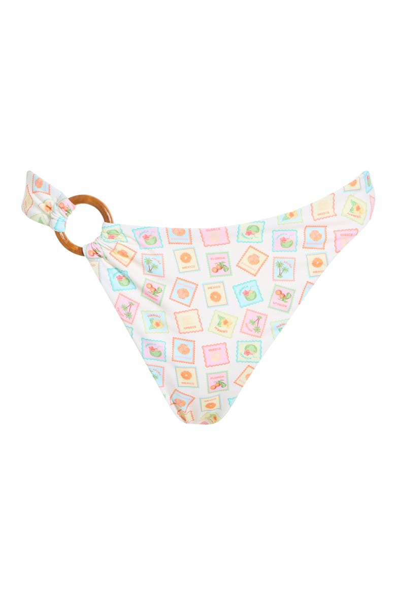 Dive in High Waist Bikini Bottoms, Alternate, color, COLLECTING STAMPS