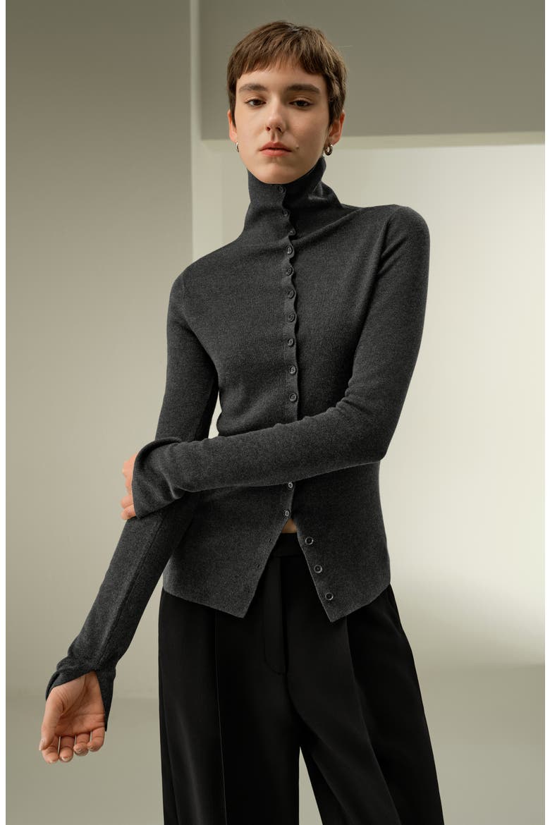 Women's Slim Fit Silk Cashmere Sweater, Alternate, color, Thunder