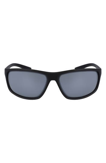 Nike Adrenaline 66mm Rectangular Sunglasses In Black