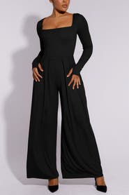 Shapellx Square Neckline Shaping Wide Leg Jumpsuit