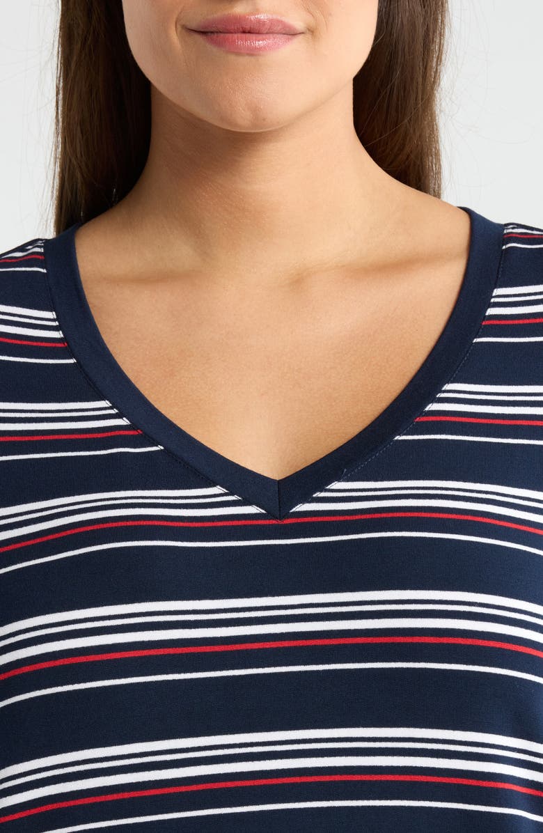 Liverpool Stripe V-Neck Terry T-Shirt, Alternate, color, Dark Navy/ White/ Fb Stp