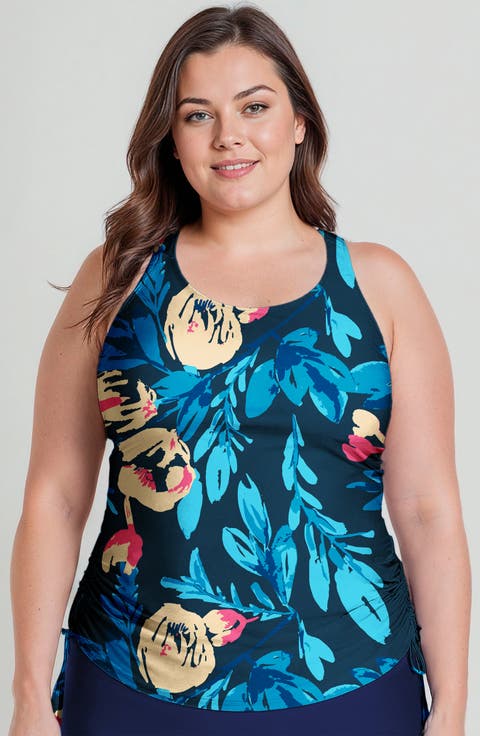 Plus Size Maya Tankini Swim Top With Removable Cups