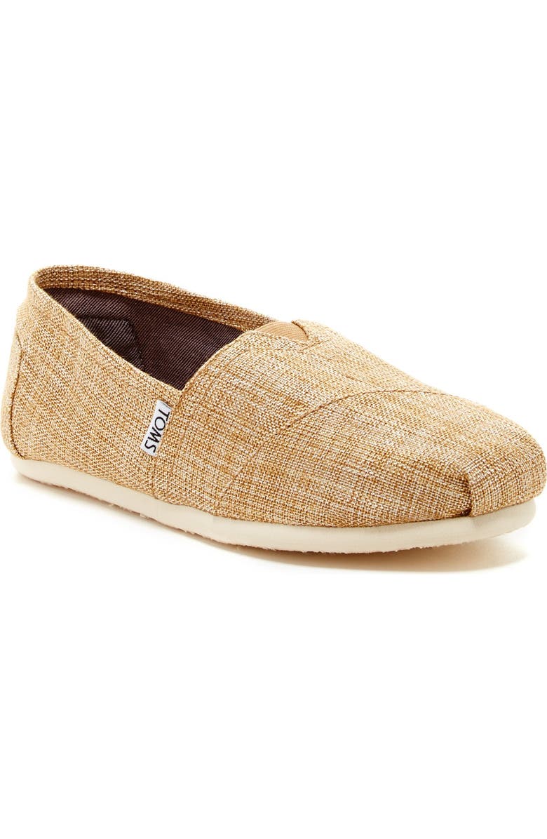 TOMS 'Classic' Metallic Burlap Slip-On, Main, color,