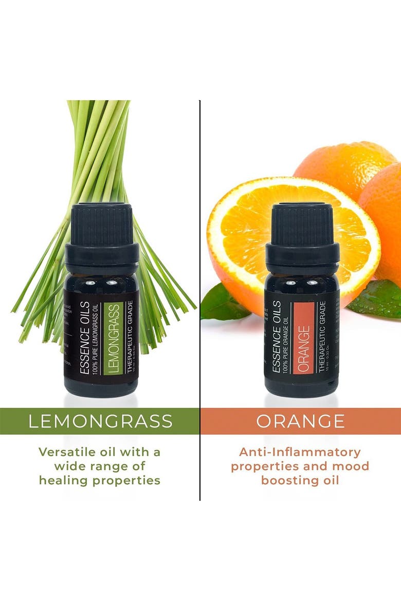 Ultrasonic Aromatherapy Diffuser & 10-Pack Pure 400ml Essential Oils, Alternate, color, NO COLOR