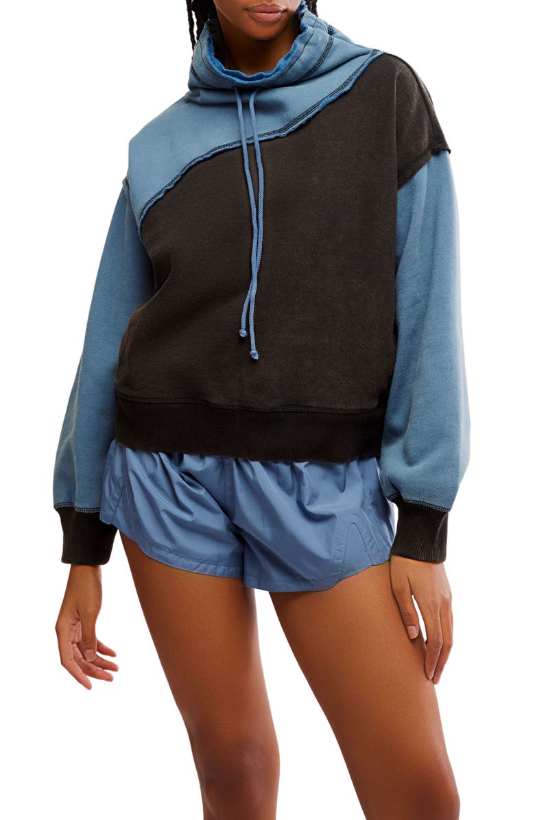 Free People FP Movement Homestretch Colorblock Tie Neck Sweatshirt, Main, color,