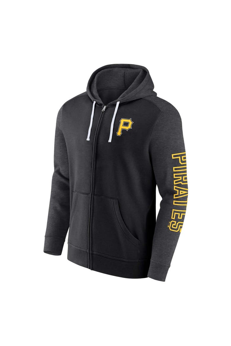 Men's Fanatics Branded Black Pittsburgh Pirates Offensive Line Up Lightweight Full-Zip Hoodie, Alternate, color, Black