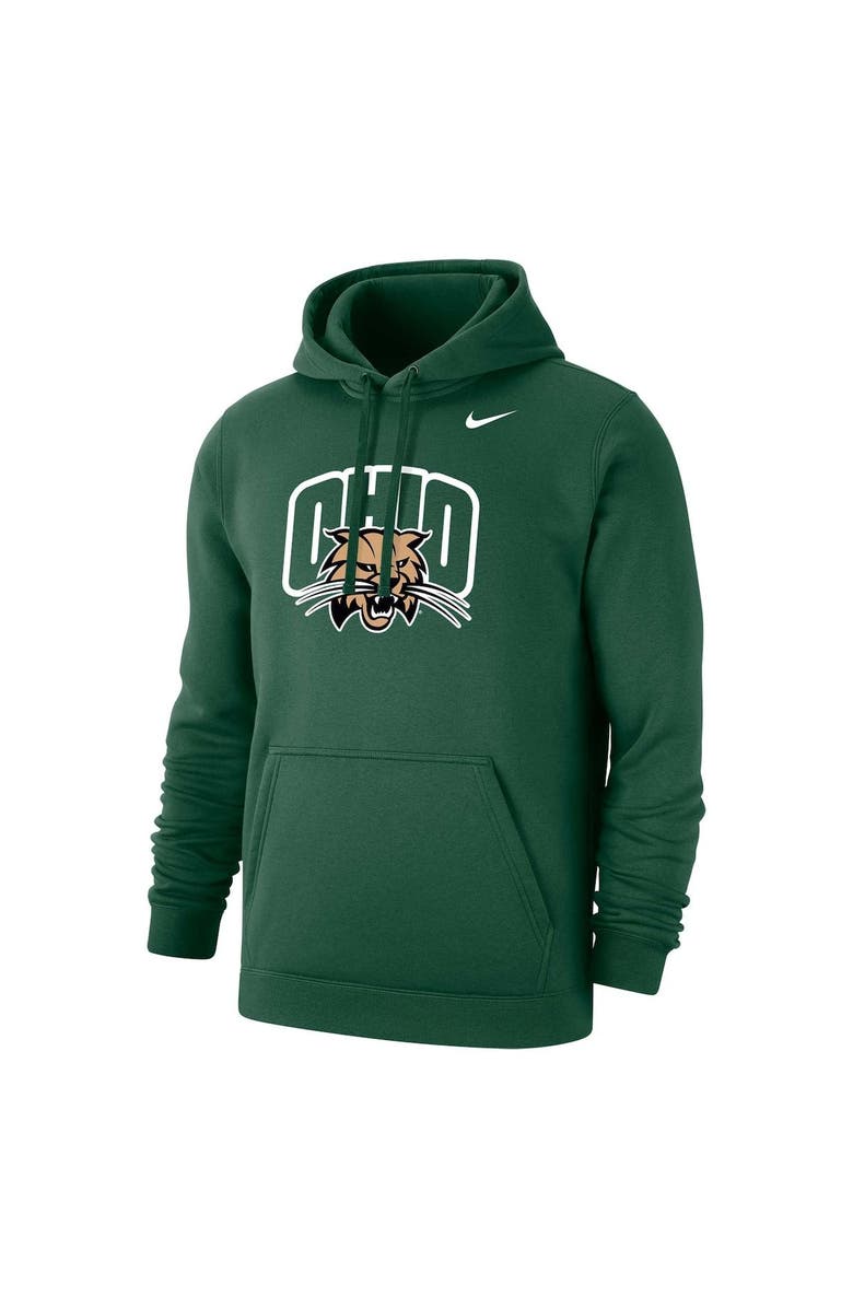 Nike Men's Nike Green Ohio Bobcats Club Fleece Pullover Hoodie, Alternate, color,