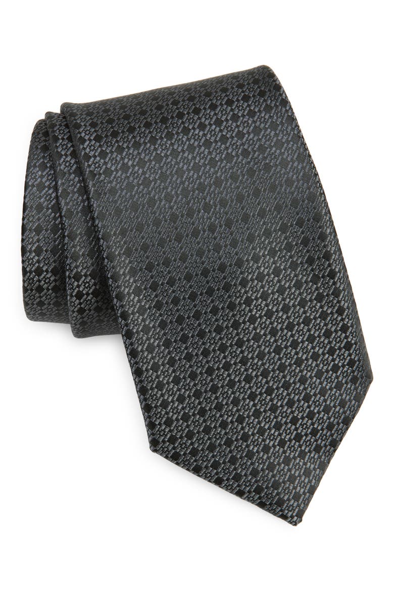 Murray Silk Blend Tie, Main, color, BLACK