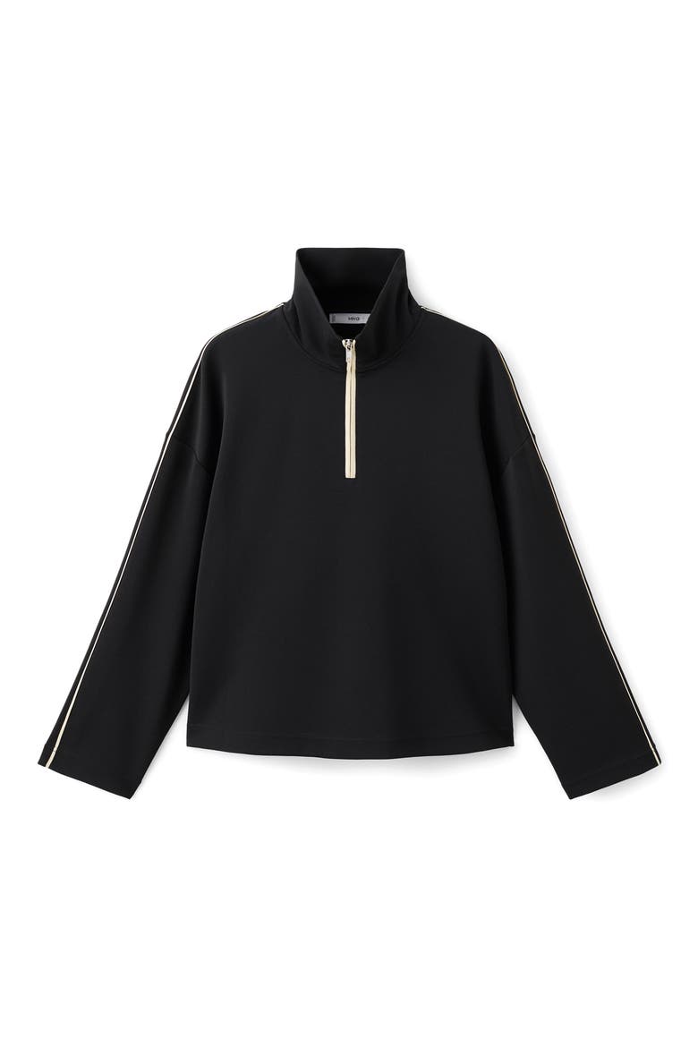 Half Zip Sweatshirt, Alternate, color, BLACK