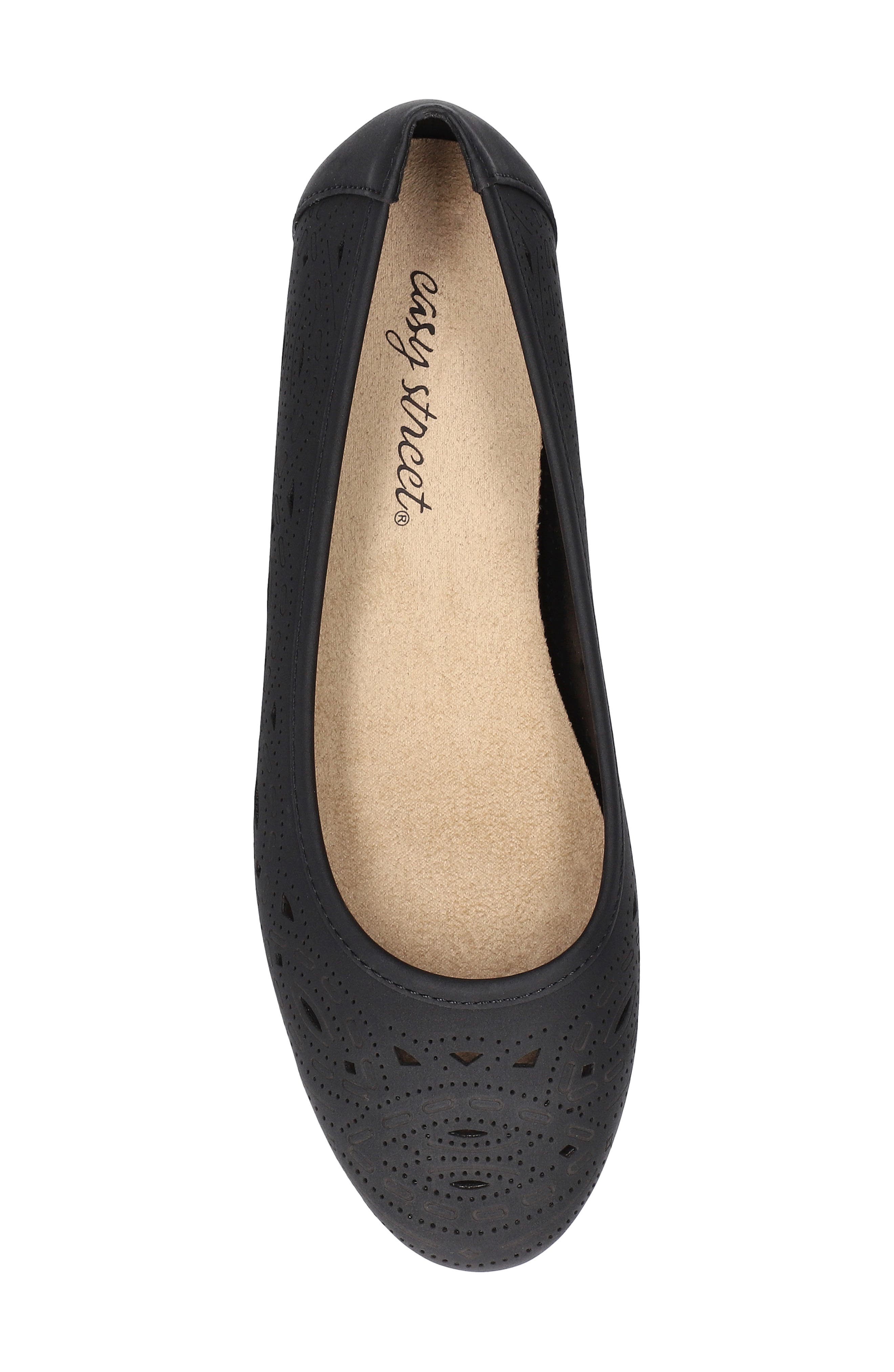 EASY STREET Jackie Laser Cut Flat, Alternate, color, Black