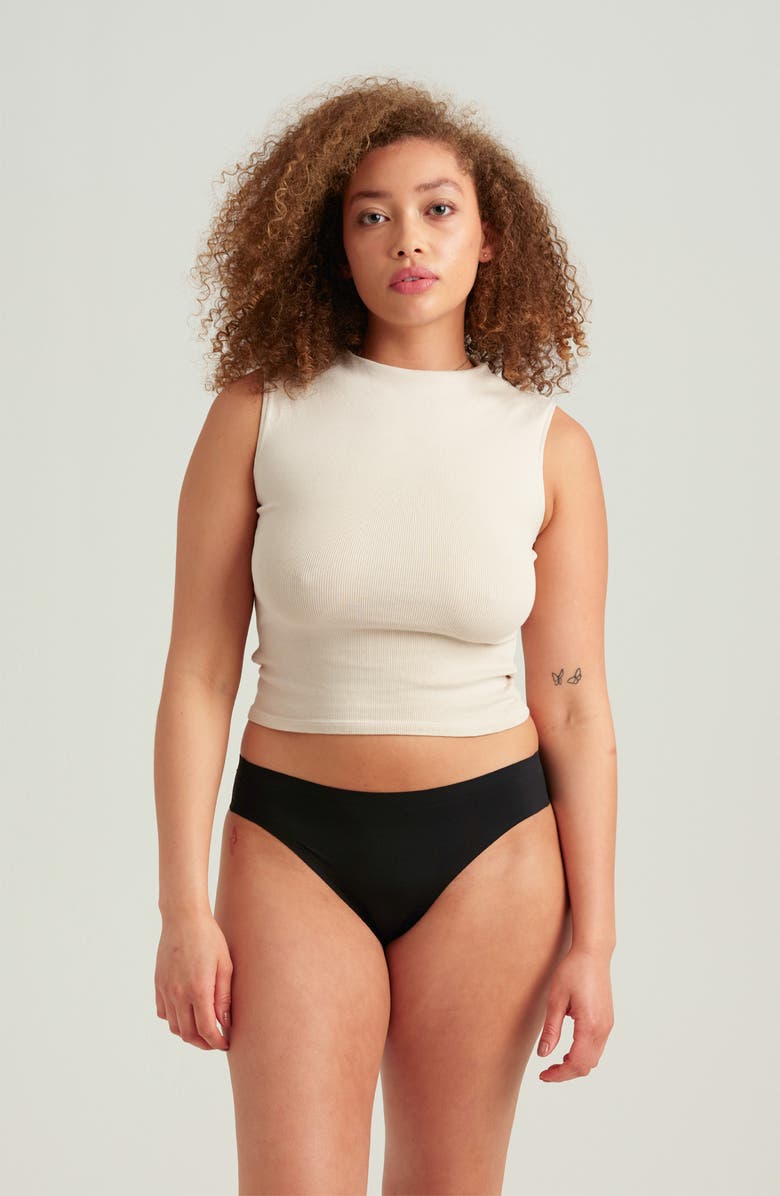 Saalt Seamless Thong, Alternate, color, Black