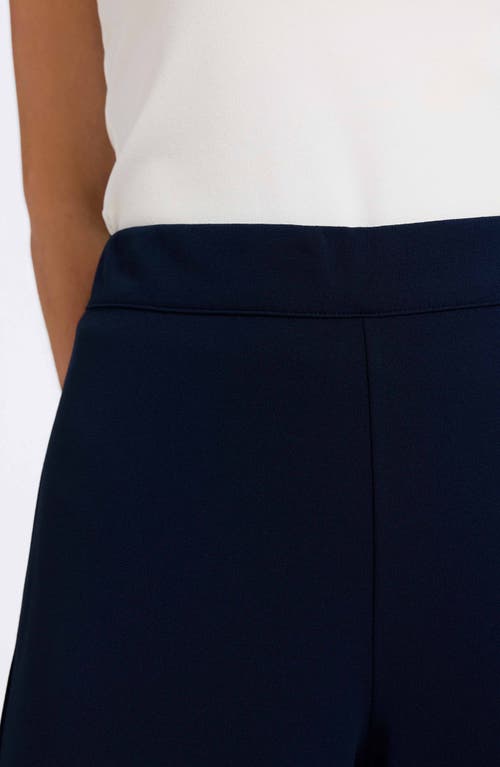 Foxcroft Louisa Crepe Knit Ankle Pants In Navy