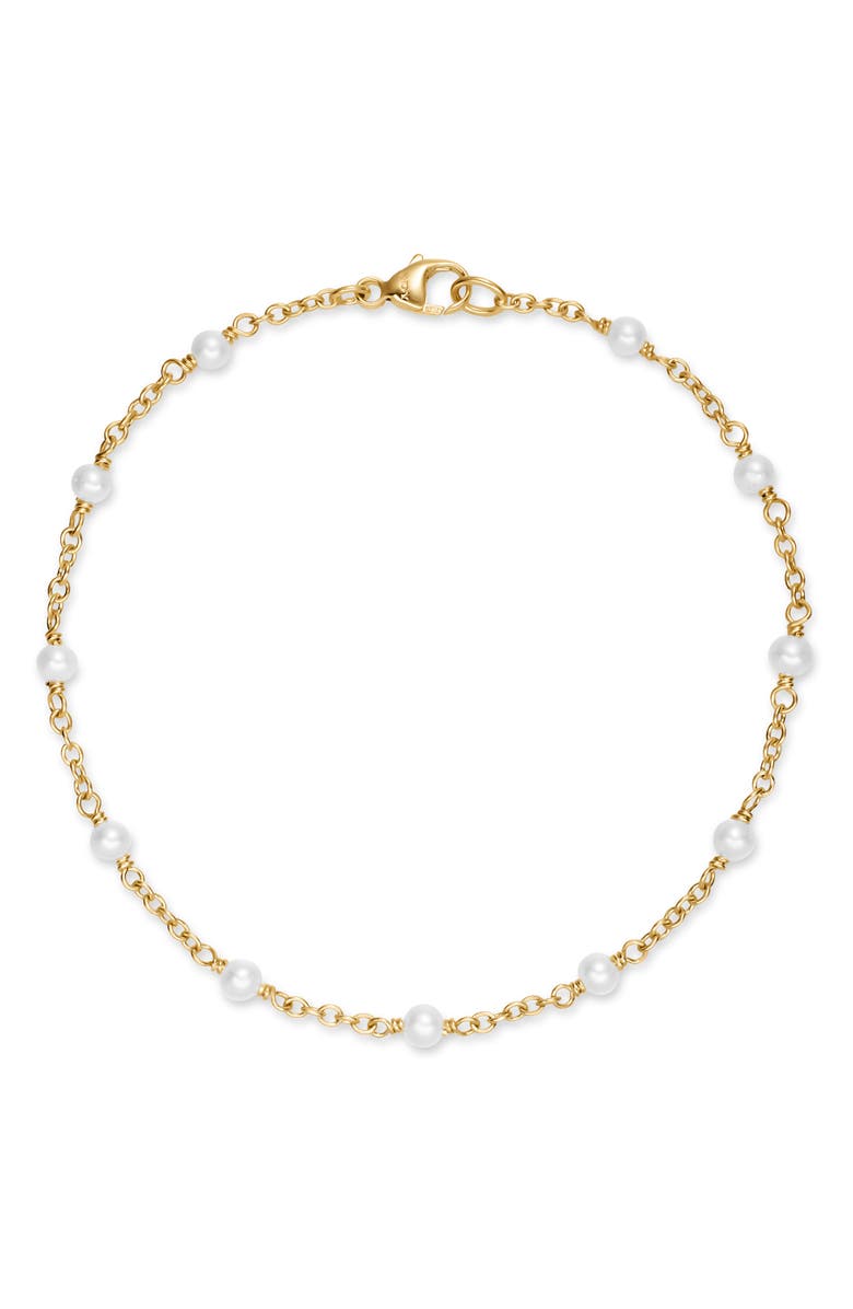 David Yurman Pearl Classics Freshwater Pearl Station Bracelet in 18K Yellow Gold, 3.5mm, Alternate, color, Gold