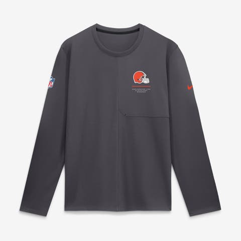 Men's Nike  Anthracite Cleveland Browns Sideline Coaches UV Dri-FIT Long Sleeve Shirt
