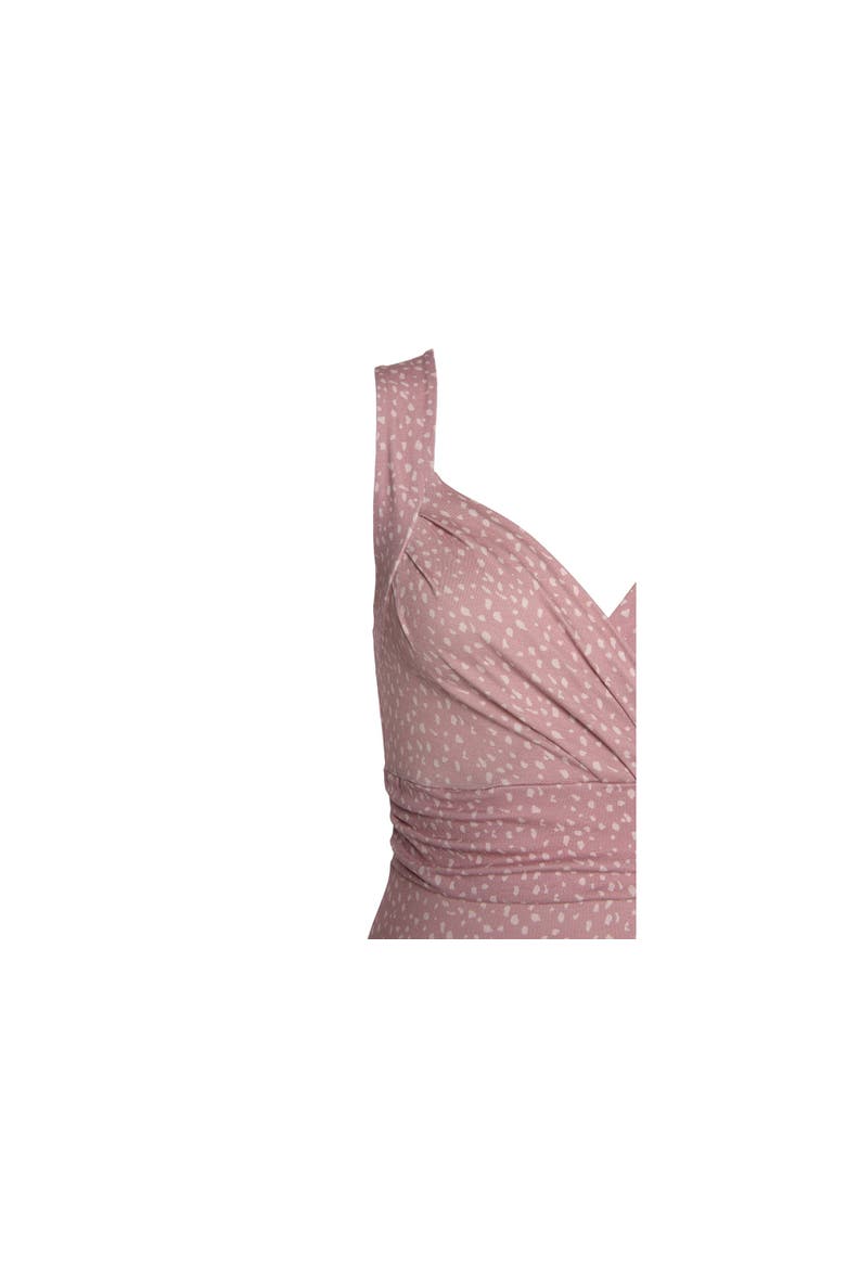 Printed Wrap Look Dress, Alternate, color, Leopard Mauve
