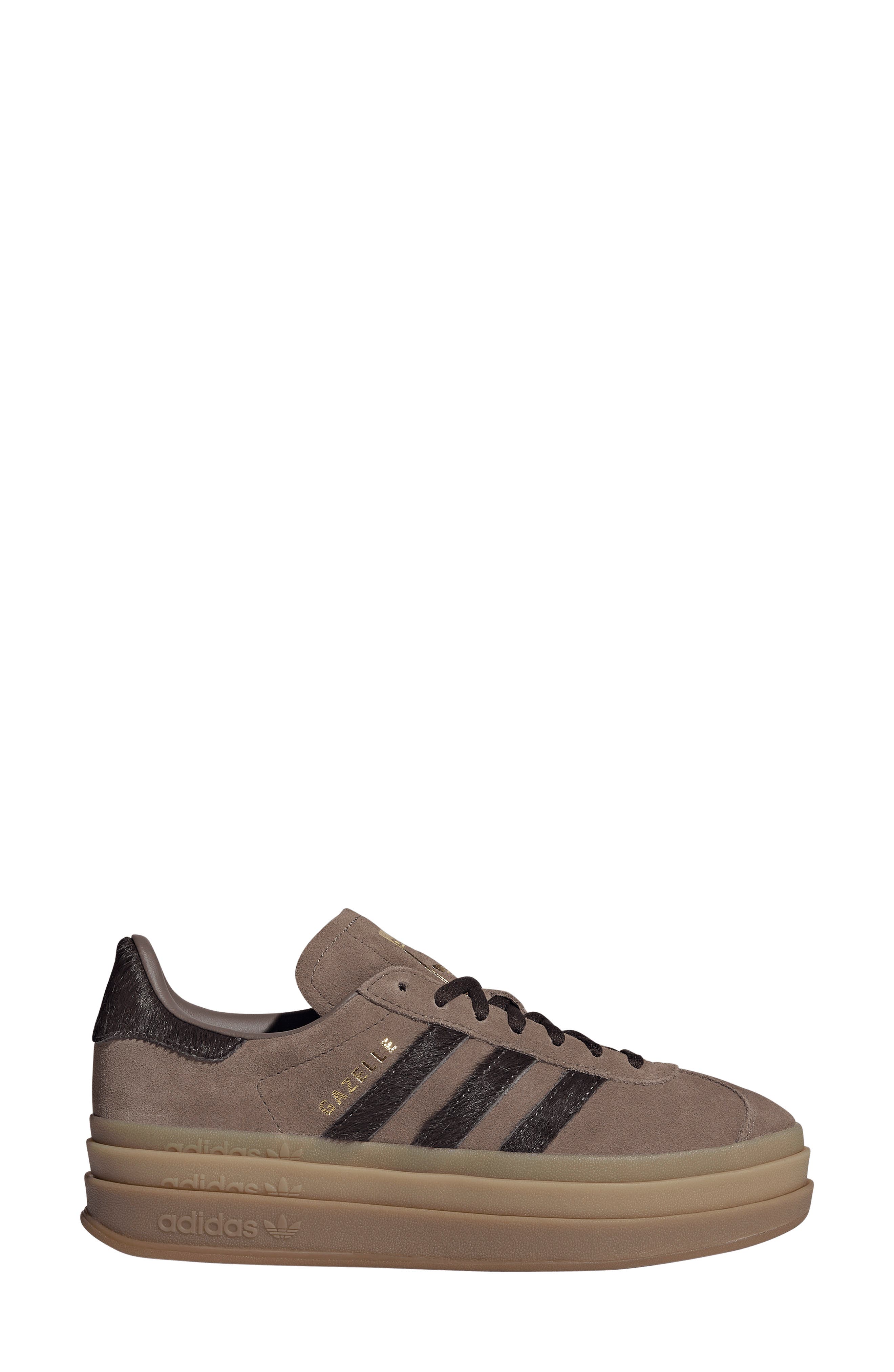 Gazelle Bold Platform Sneaker, Alternate, color, EARTH STRATA/ COFFEE/ GOLD