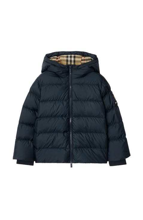 Nylon Hooded Puffer Coat