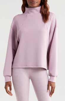 Zella Soft Scuba Knit Funnel Neck Modal Blend Top
