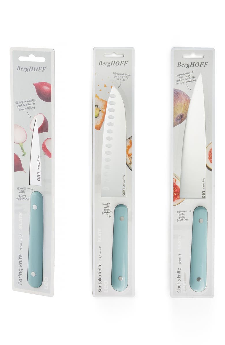 BergHOFF Slate 3-Piece Stainless Steel Knife Set, Alternate, color, Slate