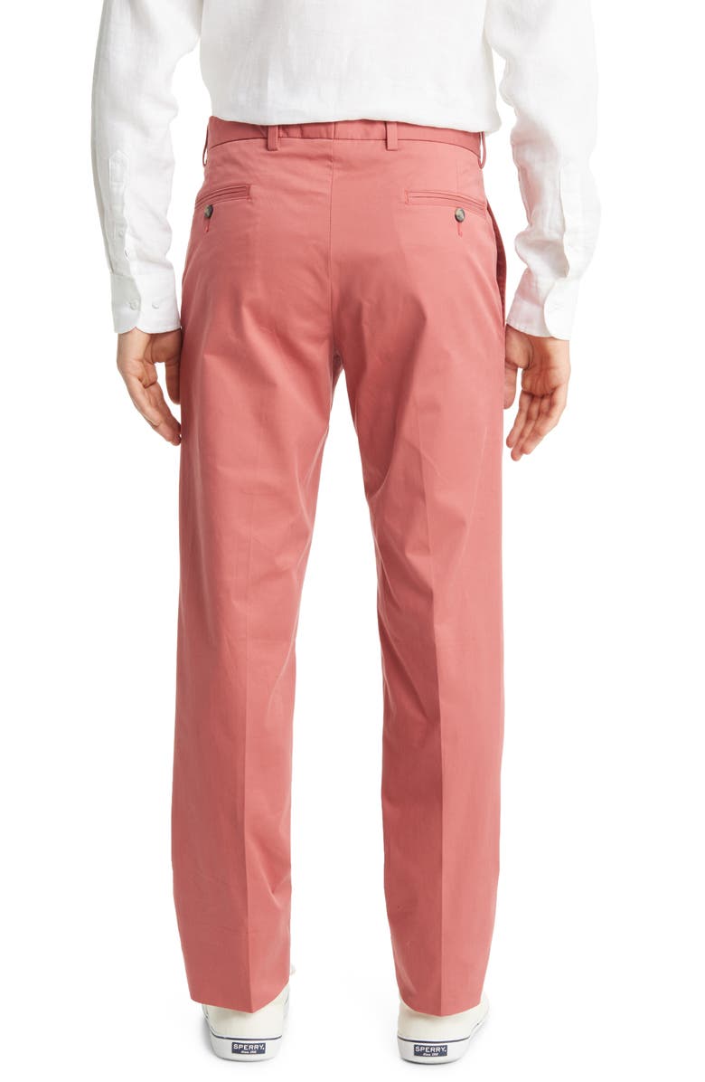 Berle Charleston Khakis Pleated Chino Pants, Alternate, color, Charleston Brick