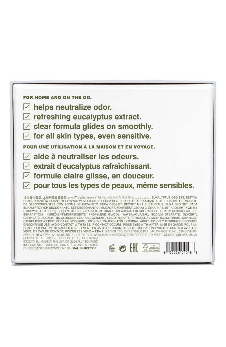 MALIN+GOETZ Eucalyptus Deodorant Duo $48 Value, Alternate, color,