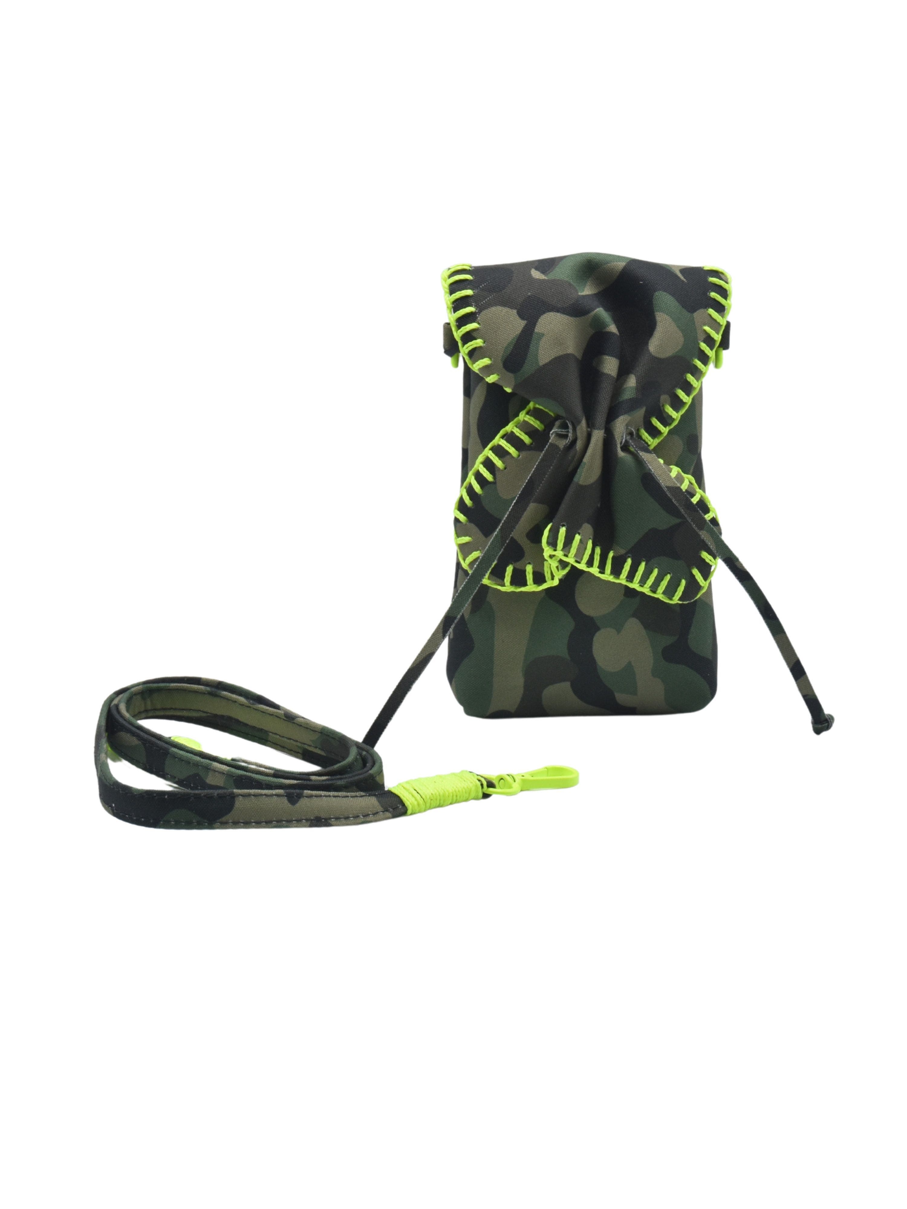 Carlos Falchi Cell Phone Butterly Suede Leather Bag, Main, color, Camouflage