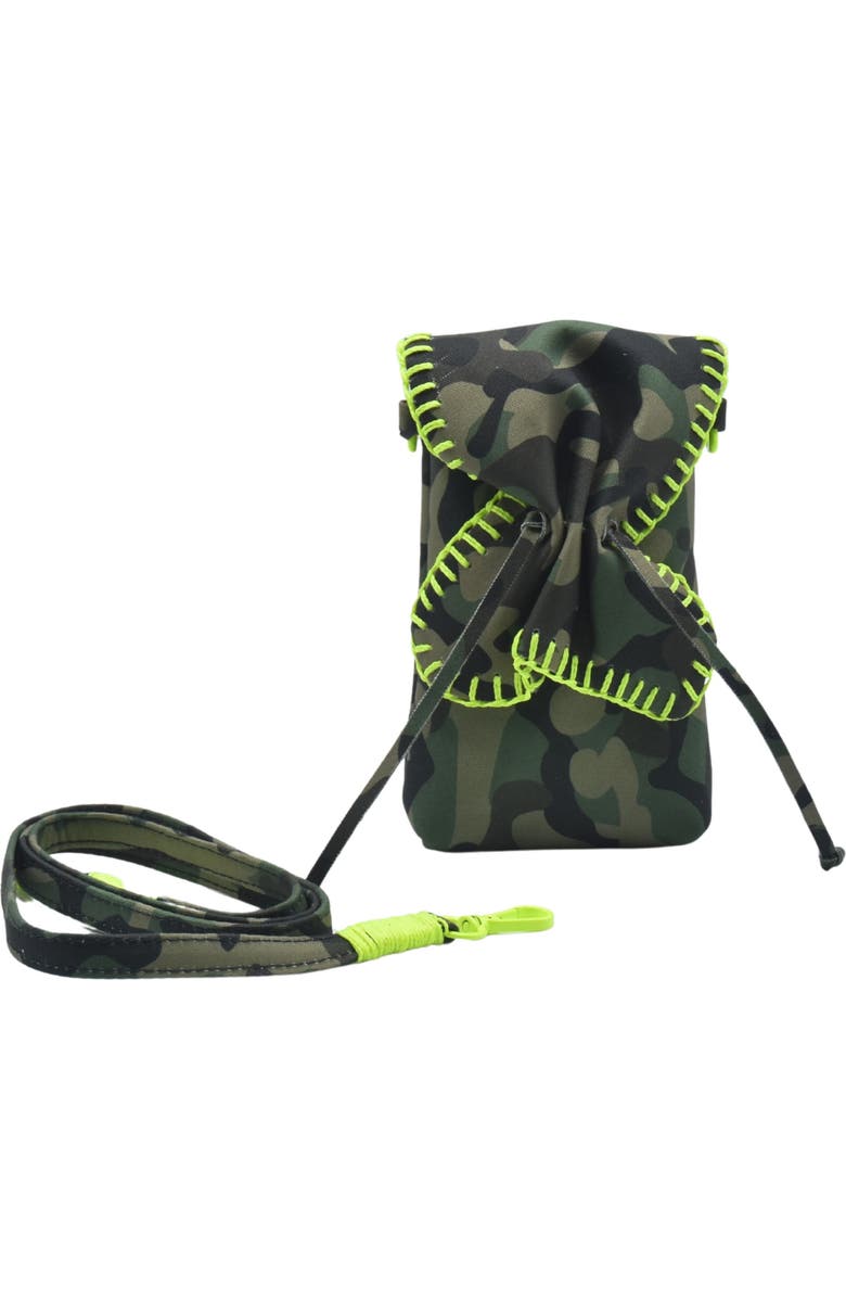 Carlos Falchi Cell Phone Butterly Suede Leather Bag, Main, color, Camouflage