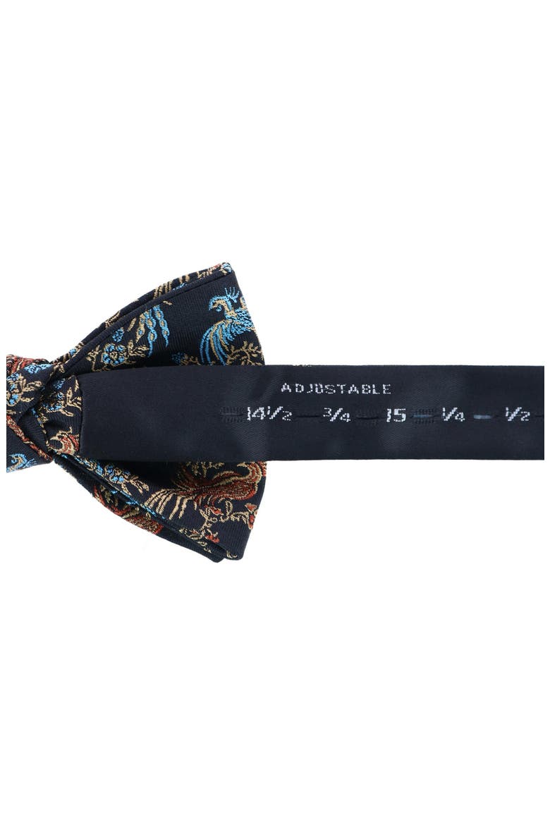 Birds of Prosperity Silk Bow Tie, Alternate, color, BLACK
